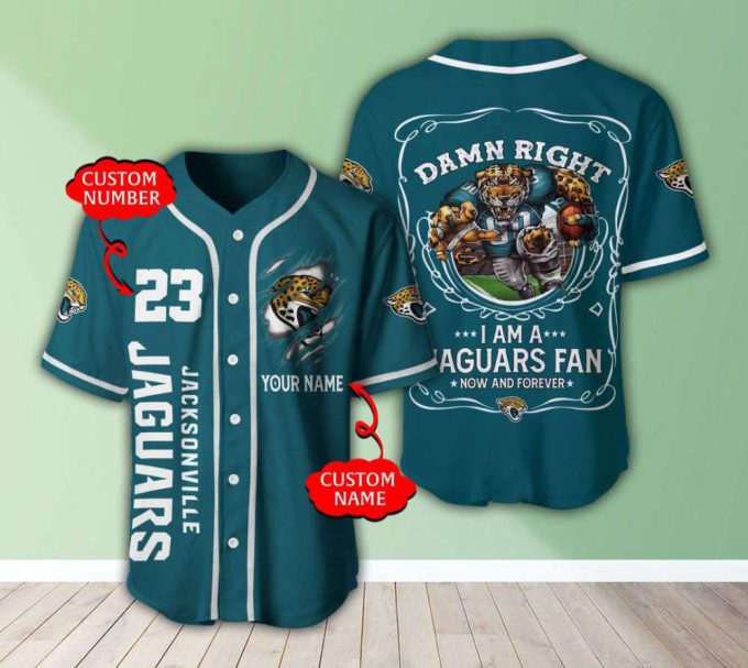 Jacksonville Jaguars Personalized Baseball Jersey 2