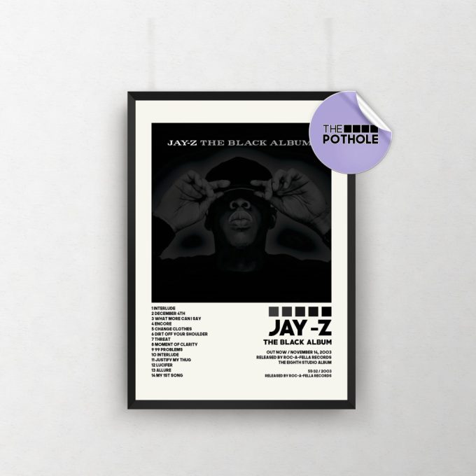 Jay Z Poster / Black Album Poster, Album Cover Poster Poster Print Wall Art, Custom Poster, Home Decor, Jay Z, The Blueprint, Black Album 2