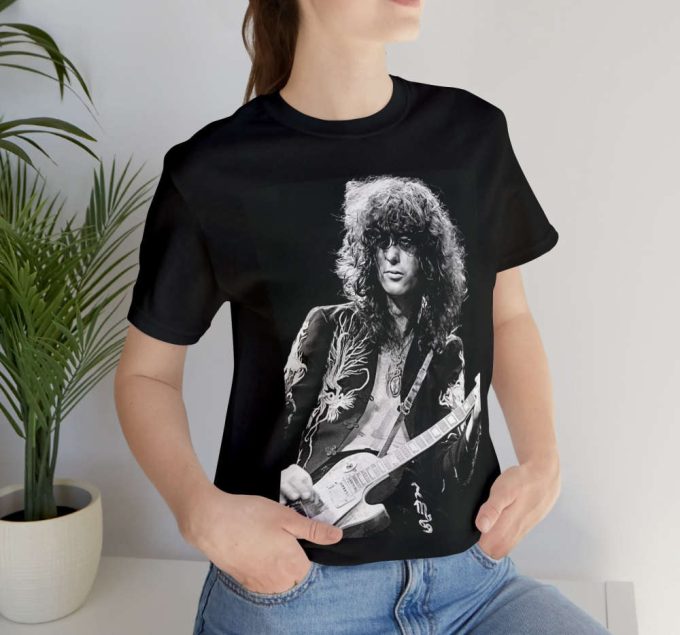 Jimmy Page In Black Dragon Suit, Led Zeppelin, Black Unisex T-Shirt, Jimmy Page Gift, Led Zeppelin T-Shirt, Rock Legend, Jimmy Page T-Shirt 4