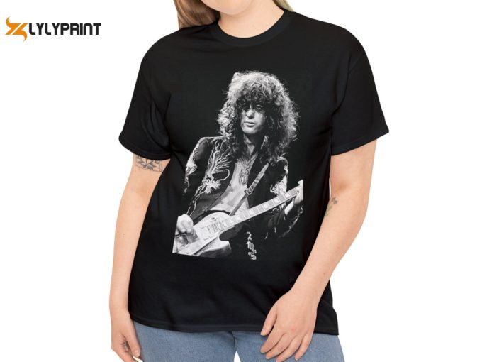 Jimmy Page In Black Dragon Suit, Led Zeppelin, Black Unisex T-Shirt, Jimmy Page Gift, Led Zeppelin T-Shirt, Rock Legend, Jimmy Page T-Shirt 1