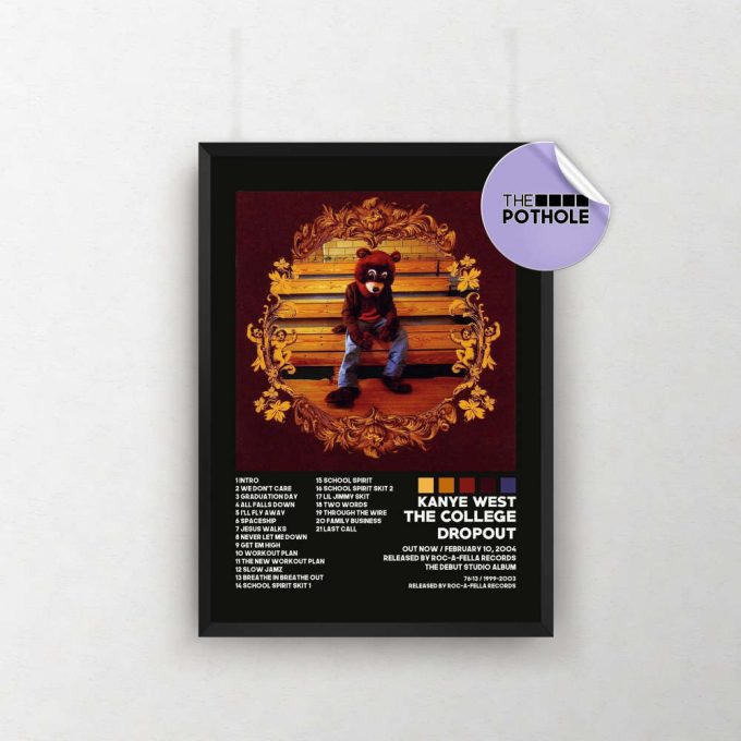 Kanye West Poster / The College Dropout Poster / Album Cover Poster Poster Print Wall Art, Custom Poster, The College Dropout, Yeezus, Blck 2