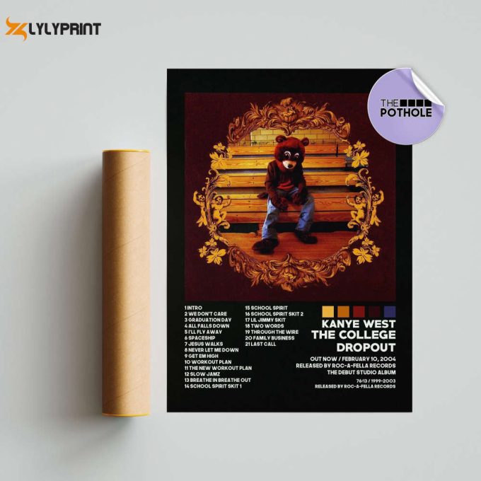 Kanye West Poster / The College Dropout Poster / Album Cover Poster Poster Print Wall Art, Custom Poster, The College Dropout, Yeezus, Blck 1