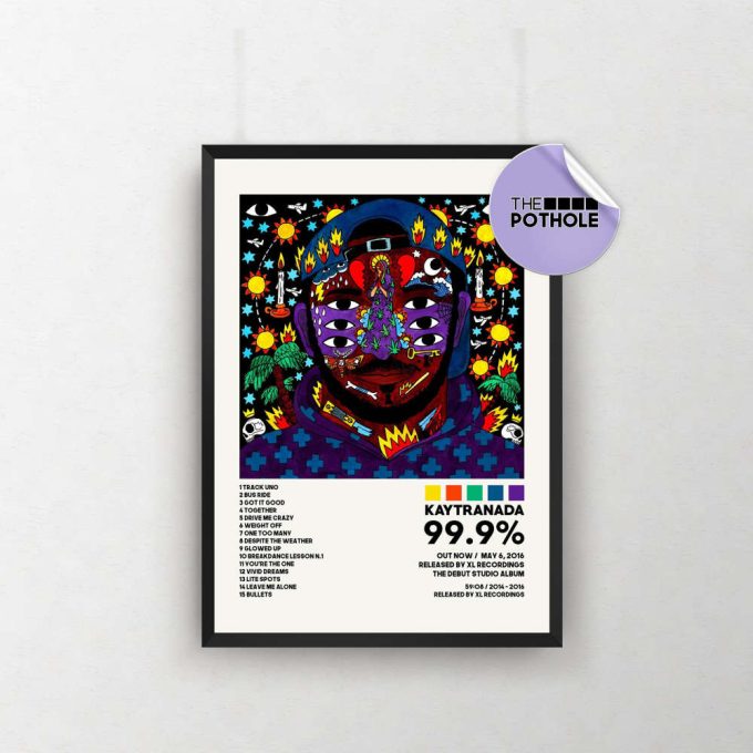 Kaytranada Posters / 99.9% Poster / Album Cover Poster, Poster Print Wall Art, Custom Poster, Home Decor, Kaytranada, 99.9 2