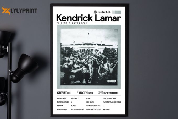 Kendrick Lamar Poster, To Pimp A Butterfly Album, Kendrick Lamar Gifts, Kendrick Lamar Poster Wall Art, Bedroom Posters