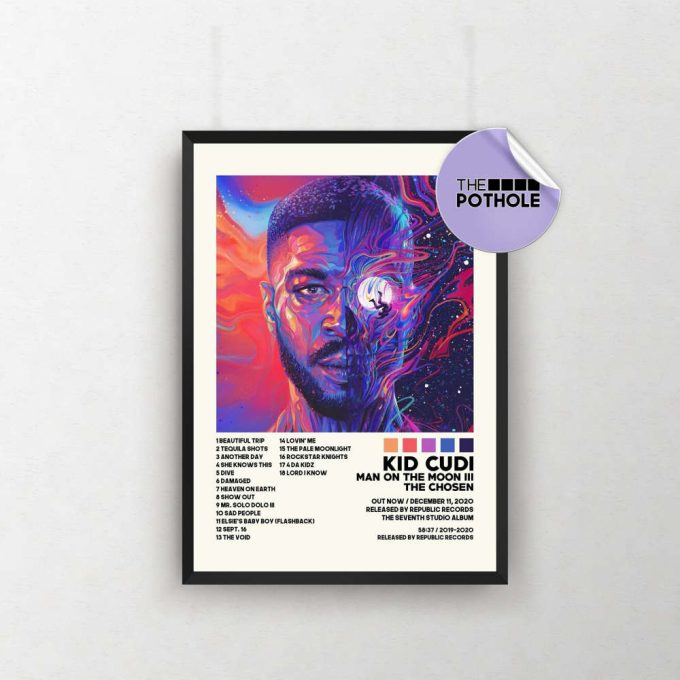 Kid Cudi Poster / Man On The Moon 3 The Chosen Poster / Album Cover Poster Poster Print Wall Art, Poster, Home Decor, Kid Cudi, The Chosen 2