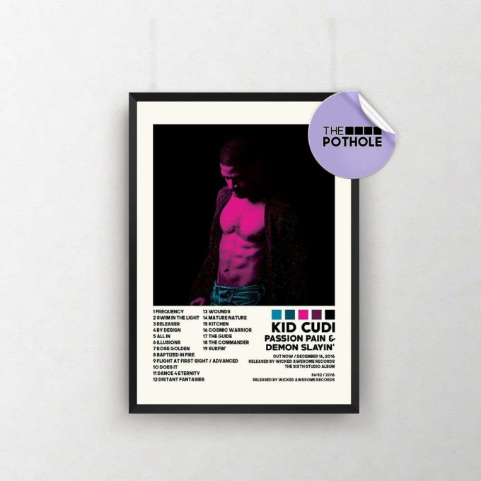 Kid Cudi Poster / Passion, Pain &Amp; Demon Slayin' Poster / Album Cover Poster Poster Print Wall Art, Custom Poster, Home Decor, Kid Cudi 2