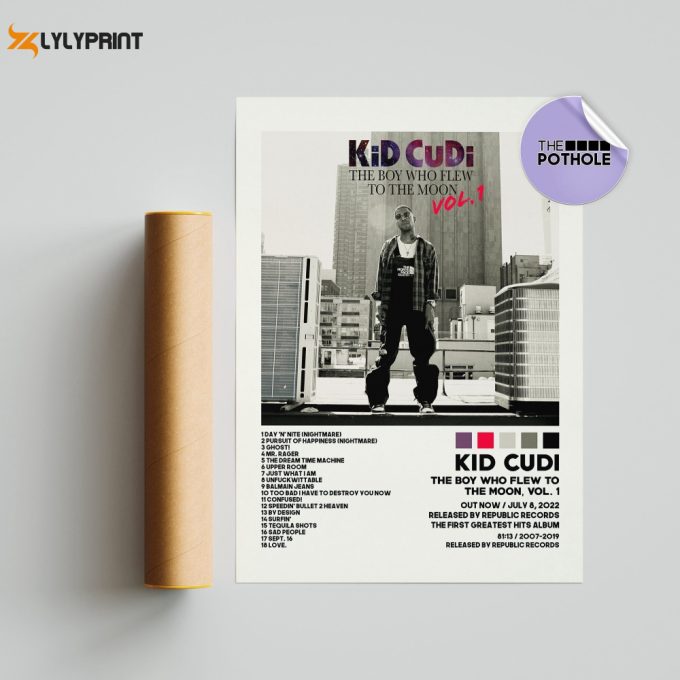 Kid Cudi Poster / The Boy Who Flew To The Moon, Vol. 1 Poster / Album Cover Poster Poster Print Wall Art, Custom Poster, Home Decor 1