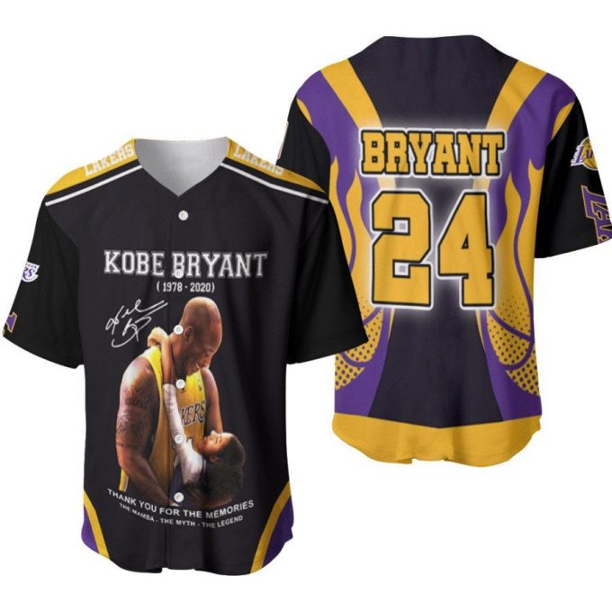 Kobe Bryant The Mamba The Myth The Legend Now And Forever Los Angeles Lakers Designed Allover Gift For Lakers Fans Baseball Jersey Gifts For Fans 2