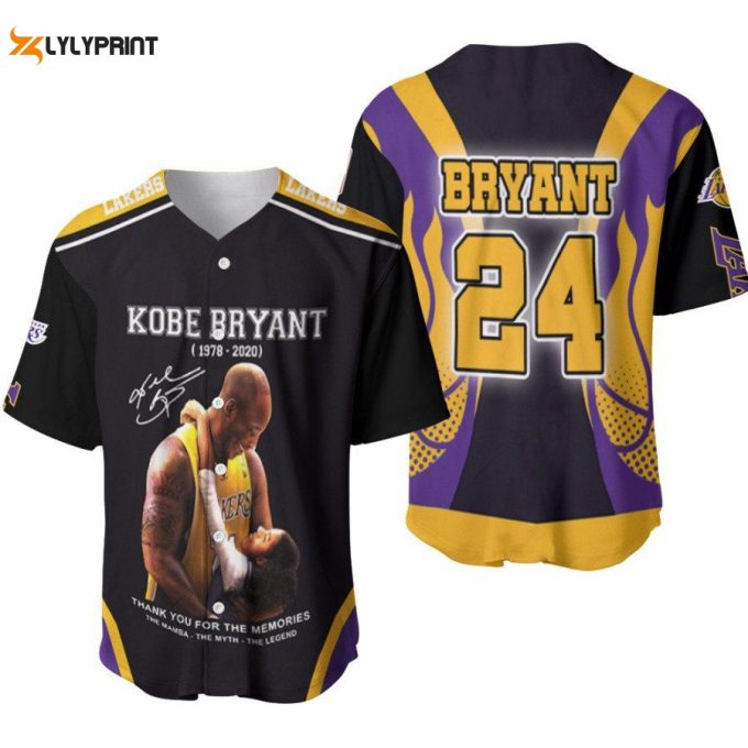 Kobe Bryant The Mamba The Myth The Legend Now And Forever Los Angeles Lakers Designed Allover Gift For Lakers Fans Baseball Jersey Gifts For Fans 1