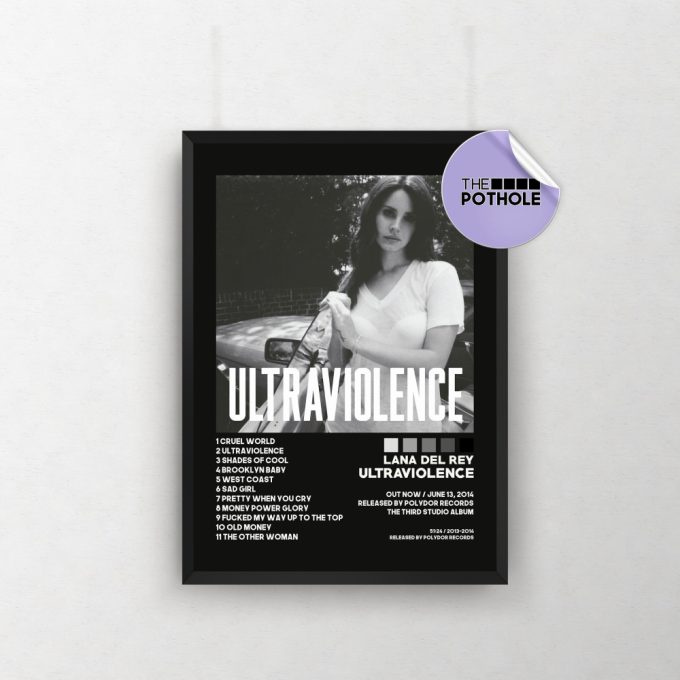 Lana Del Rey Posters / Ultraviolence Poster / Album Cover Poster, Poster Print Wall Art, Custom Poster, Home Decor, Lana Del Rey, Blck 2