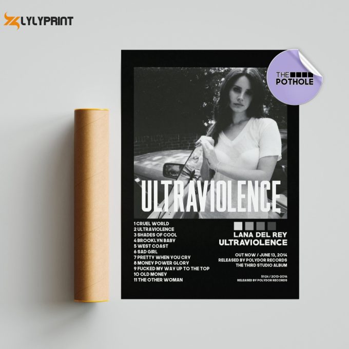 Lana Del Rey Posters / Ultraviolence Poster / Album Cover Poster, Poster Print Wall Art, Custom Poster, Home Decor, Lana Del Rey, Blck 1