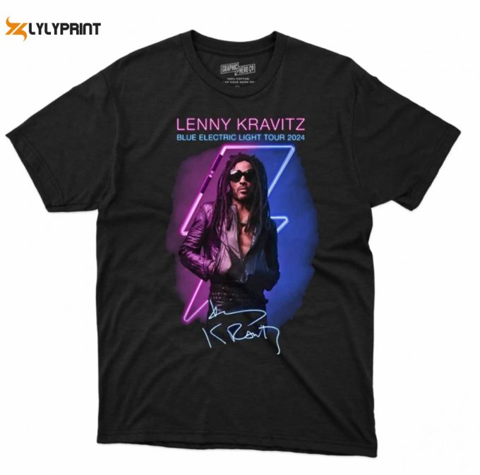 Lenny Kravitz Blue Electric Light Tour 2024 Shirt Hoodie Sweatshirt, For Men Women 1