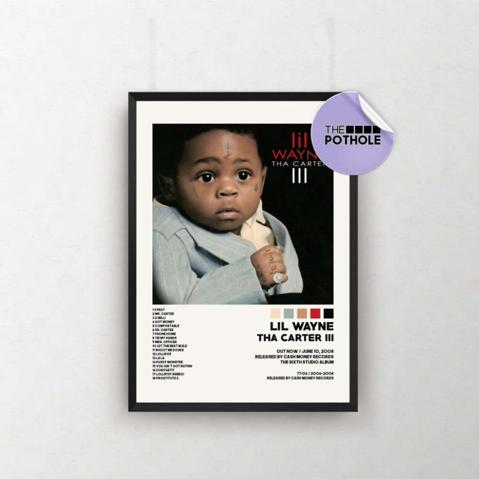 Lil Wayne Posters / Tha Carter Iii Poster / Album Cover Poster / Poster Print Wall Art / Custom Poster / Home Decor, Lil Wayne, Tha Carter 2