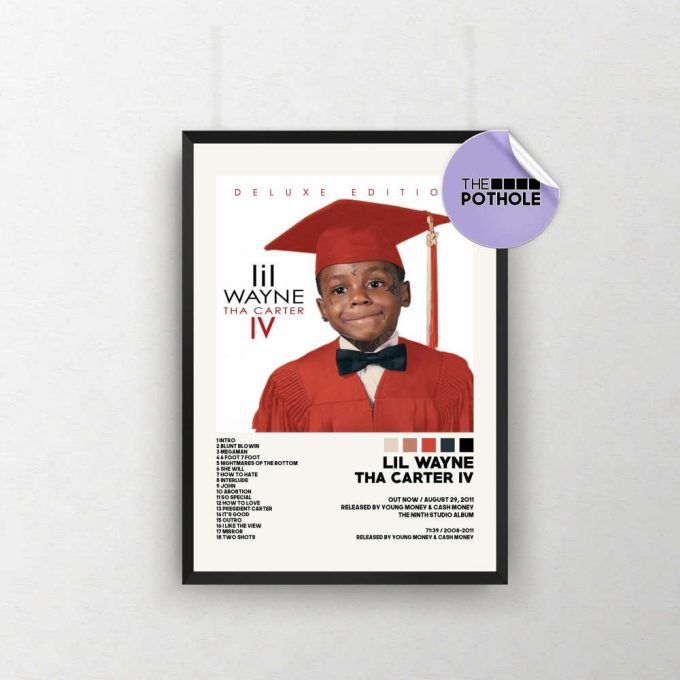 Lil Wayne Posters / Tha Carter Iv Poster / Album Cover Poster / Poster Print Wall Art / Custom Poster / Home Decor, Lil Wayne, Tha Carter Iv 2