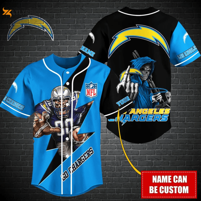 Los Angeles Chargers Personalized Baseball Jersey Fan Gifts 1