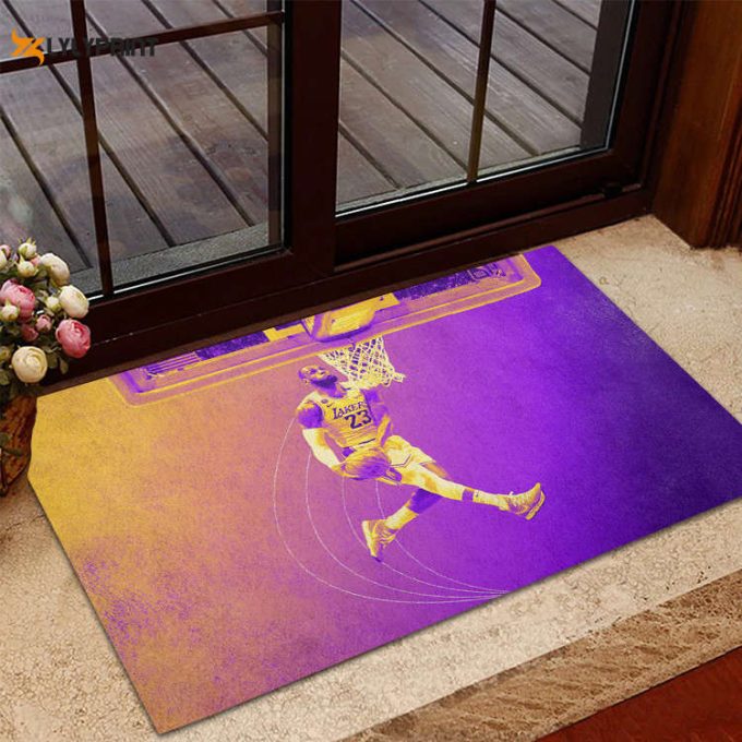 Los Angeles Lakers 23 Lebron James Home Decor 2024 Foldable Doormat Indoor Outdoor Welcome Mat Home Decor 1