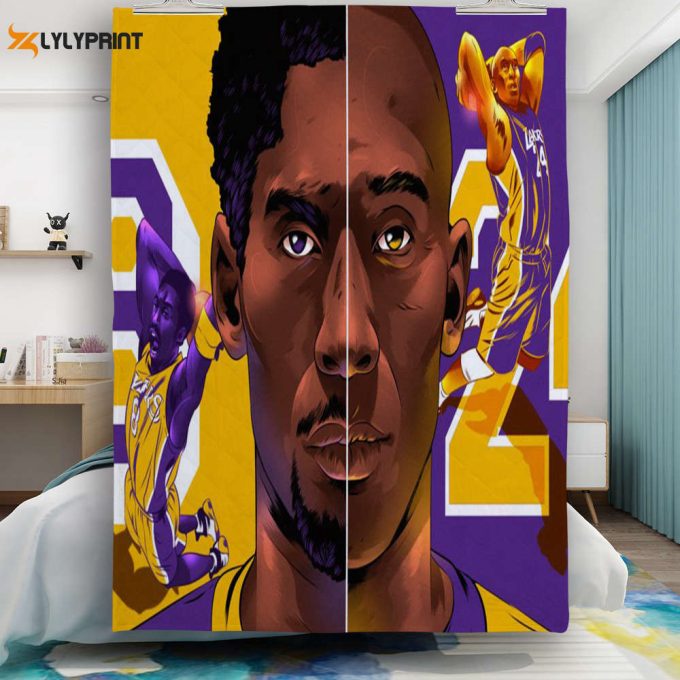 Los Angeles Lakers Byron Scott Vs Kobe Bryant Gift For Fan 3D Full Printing Quilt Home Decor 2024 Gifts Home Decor 2024 Gifts 1