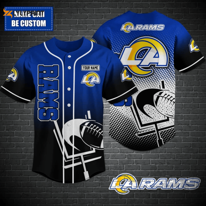 Los Angeles Rams Personalized Baseball Jersey Bj0191 1