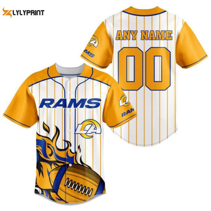 Los Angeles Rams Personalized Baseball Jersey Fan Gifts 1