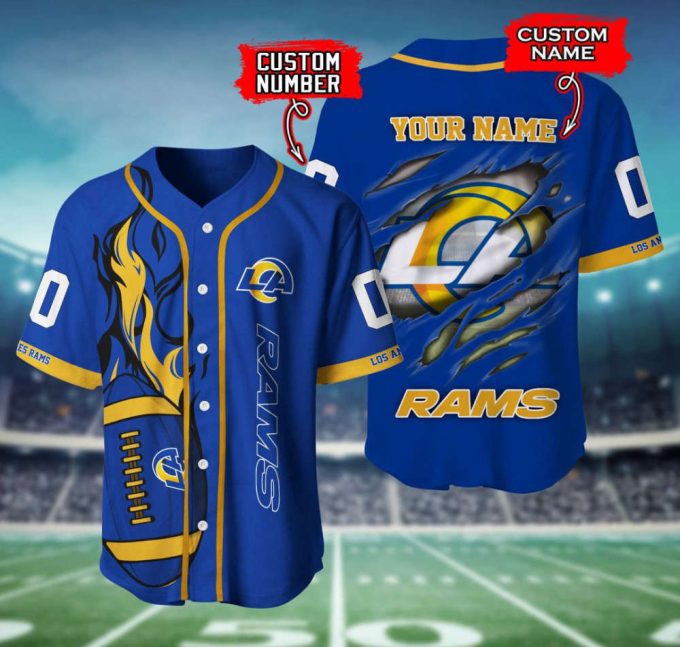 Los Angeles Rams Personalized Baseball Jersey Fan Gifts 2