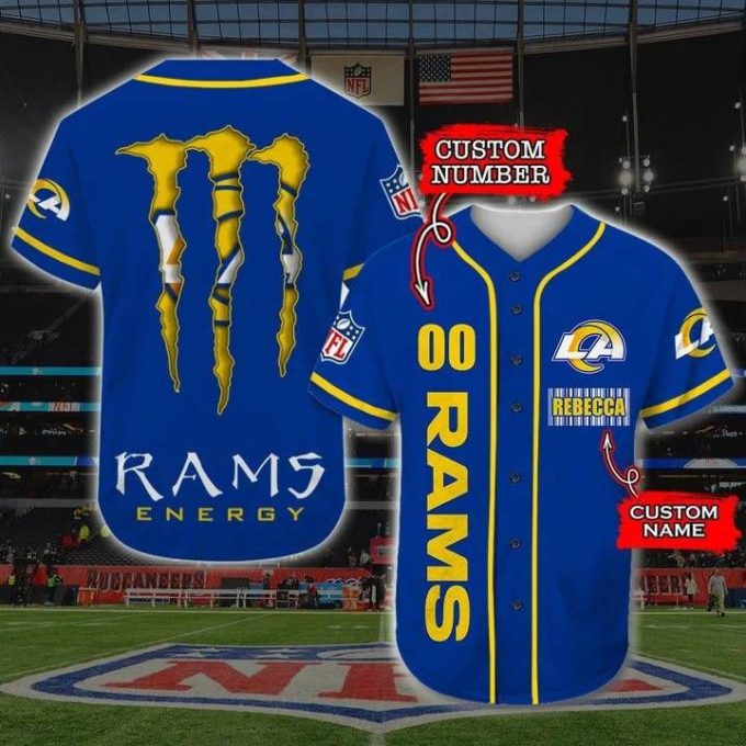 Los Angeles Rams Personalized Baseball Jersey 2