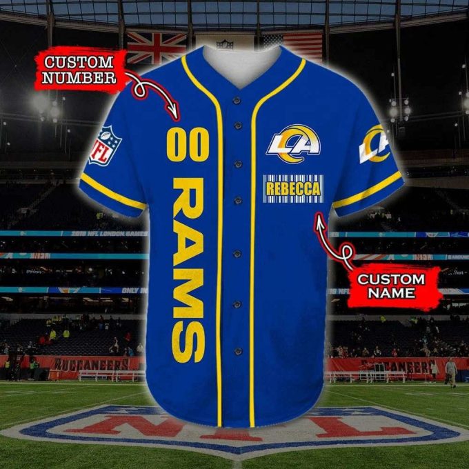 Los Angeles Rams Personalized Baseball Jersey 3