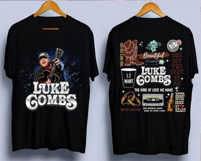 Luke Combs 2024 World Tour T-Shirt 2 Side, Luke Combs Bullhead Sweatshirt, For Men Women 2