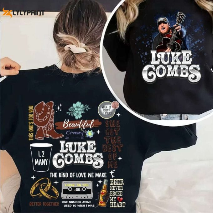 Luke Combs 2024 World Tour T-Shirt 2 Side, Luke Combs Bullhead Sweatshirt, For Men Women 1