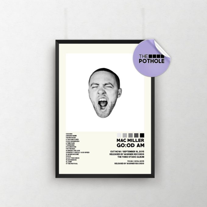 Mac Miller Posters / Good Am Poster / Tracklist Album Cover Poster / Poster Print Wall Art, Home Decor / Kids / Circles / Faces, Macadelic 2