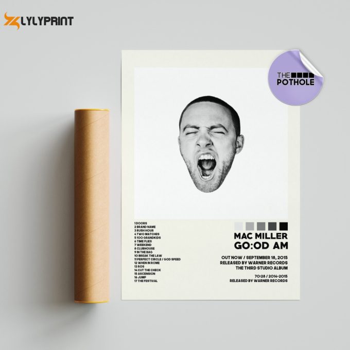 Mac Miller Posters / Good Am Poster / Tracklist Album Cover Poster / Poster Print Wall Art, Home Decor / Kids / Circles / Faces, Macadelic 1