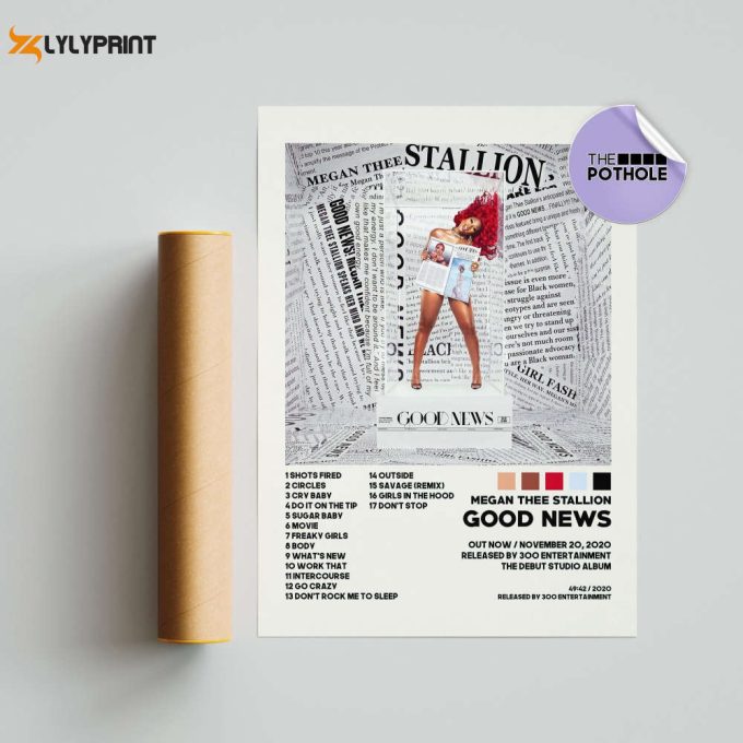 Megan Thee Stallion Posters, Good News Poster, Good News, Album Cover Poster, Poster Print Wall Art, Custom Poster, Tracklist Poster 1