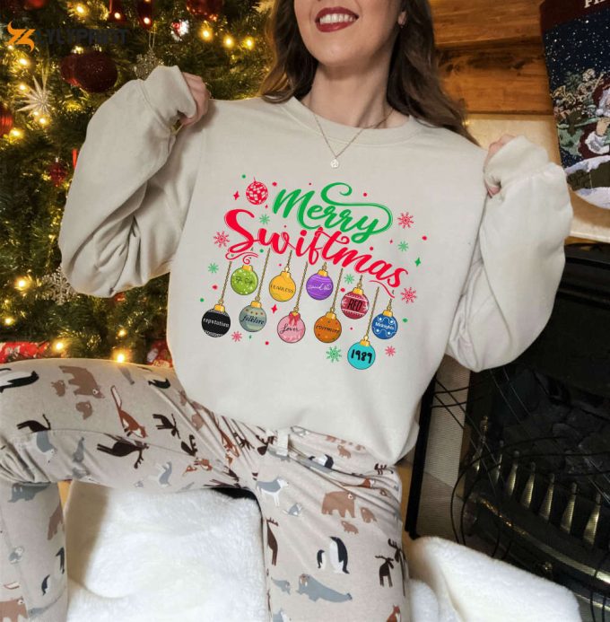 Merry Swiftmas Sweashirt, The Eras Tour Christmas Shirt, Swift 1989 Xmas Hoodie, Taylors Version Christmas Shirt Gift For Swifties 1