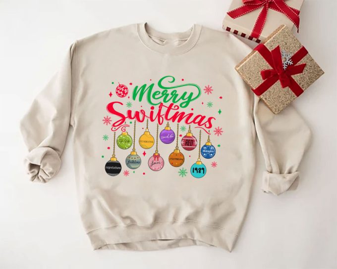 Merry Swiftmas Sweashirt, The Eras Tour Christmas Shirt, Swift 1989 Xmas Hoodie, Taylors Version Christmas Shirt Gift For Swifties 4
