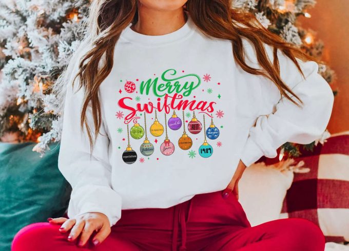 Merry Swiftmas Sweashirt, The Eras Tour Christmas Shirt, Swift 1989 Xmas Hoodie, Taylors Version Christmas Shirt Gift For Swifties 5