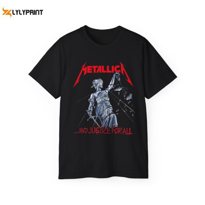 Metallica And Justice For All James Hetfield Official Tee T-Shirt Mens Unisex, Metallica Shirt, Metallica Fans Shirt, Metallica Party Shirt 1