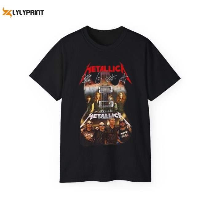 Metallica James Hetfield Guitar Metal Official Tee T-Shirt Men, Kirk Hammett Metallica Guitar James Hetfield, Metallica Fans Shirt 1