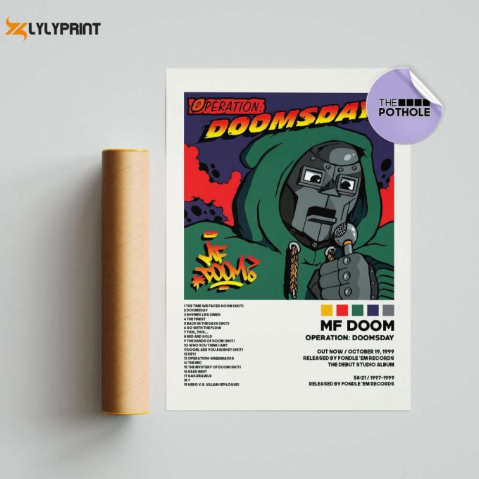 Mf Doom Posters / Doomsday Poster, Tracklist Album Cover Poster, Print Wall Art, Custom Poster, Mf Doom, Doomsday 1