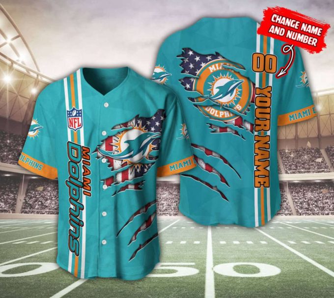 Miami Dolphins Personalized Baseball Jersey Gift For Men Women 2