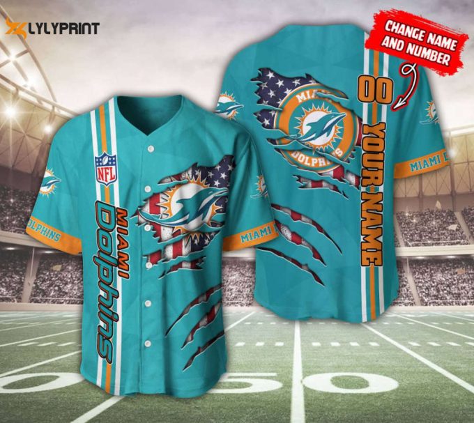 Miami Dolphins Personalized Baseball Jersey Gift For Men Women 1