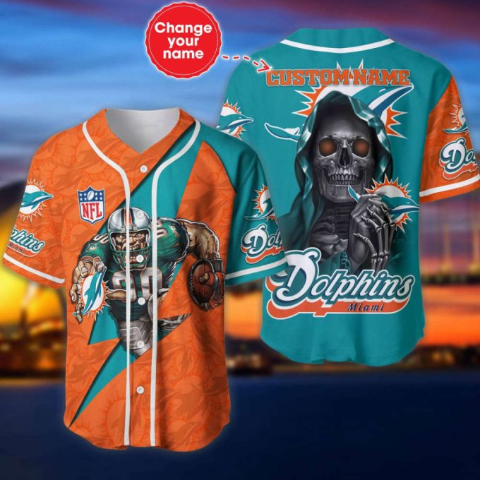 Miami Dolphins Personalized Baseball Jersey Fan Gifts 2