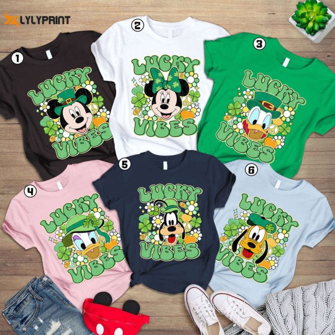 Mickey &Amp;Amp; Friends St Patrick S Day Shirt: Irish Shamrock Gift For Disneyland Family Vacation 2024 1