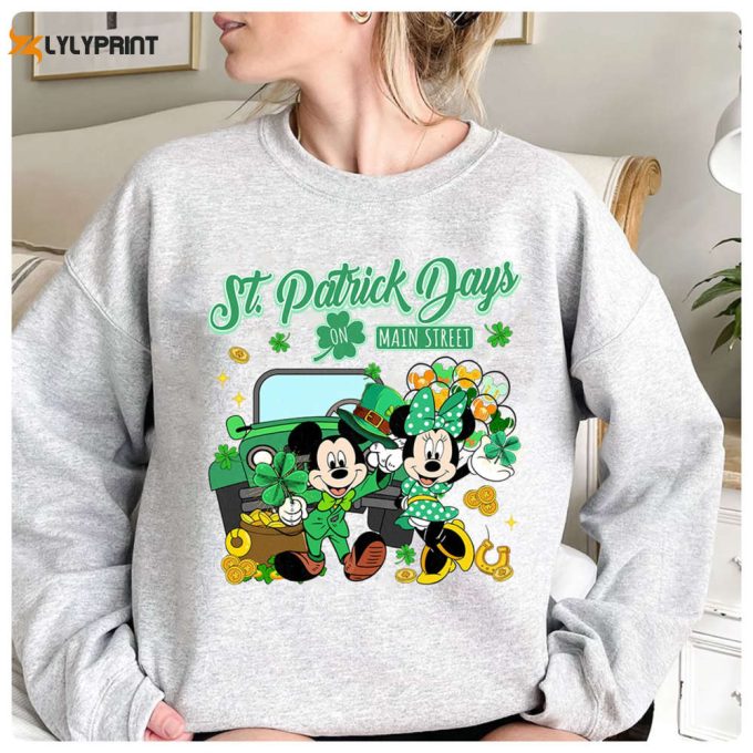 Mickey And Friends St Patricks Day Shirt, Mickey Minnie Irish Shamrock Shirt, Disneyland Happy Patricks Day Shirt, Lucky Vibes Shirt, 1