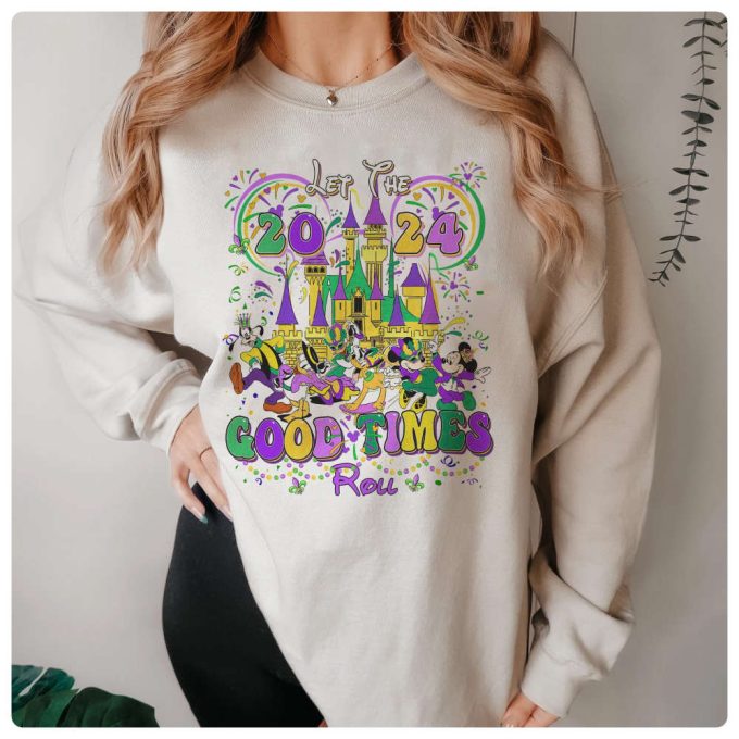 Mickey &Amp; Friends Disneyland Mardi Gras 2024 Shirt - Let The Good Times Roll! Disneyland Wdw Mardi Gras Carnival Fat Tuesday Shirt 3