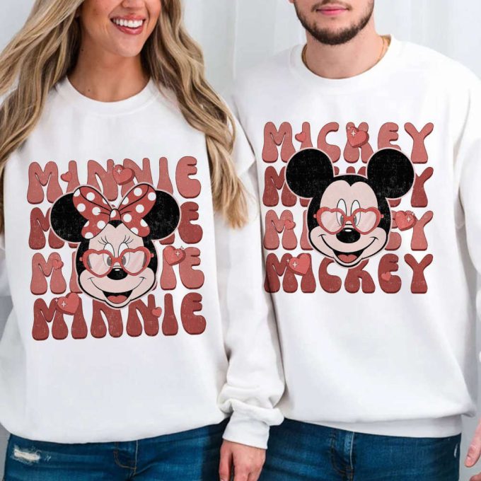 Retro Disneyland Couple Shirts: Mickey Minnie Valentines Gift 2
