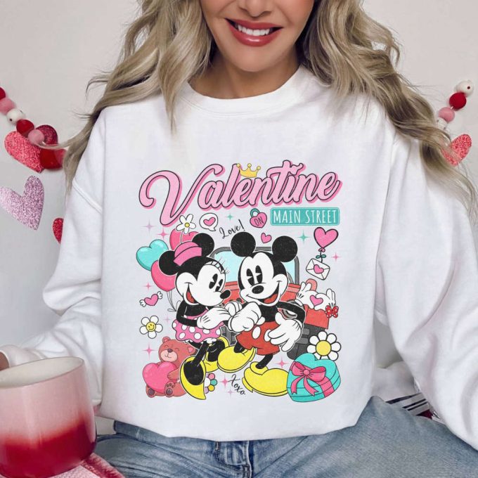 Disneyland Mickey Minnie Valentine Couple Shirt Matching Main Street V-Day Gift 2