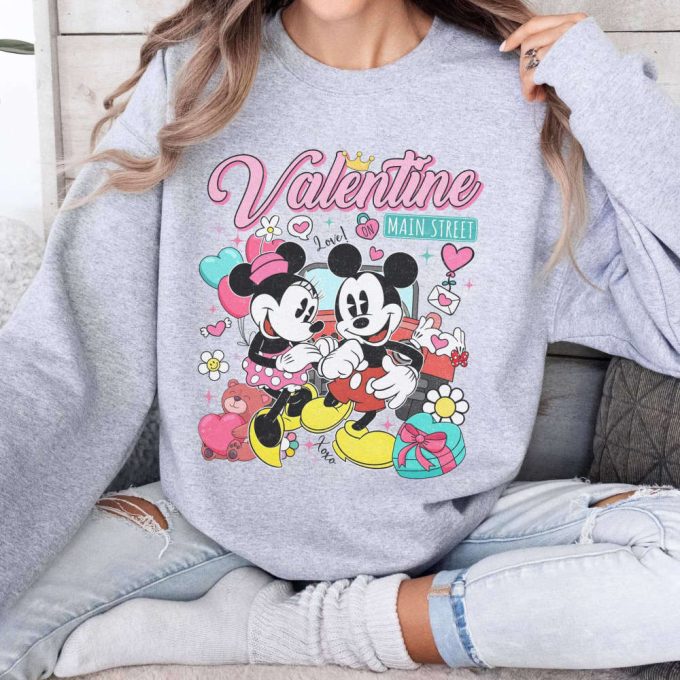 Disneyland Mickey Minnie Valentine Couple Shirt Matching Main Street V-Day Gift 3