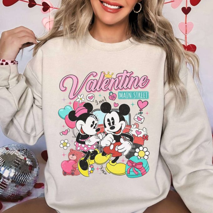 Disneyland Mickey Minnie Valentine Couple Shirt Matching Main Street V-Day Gift 4