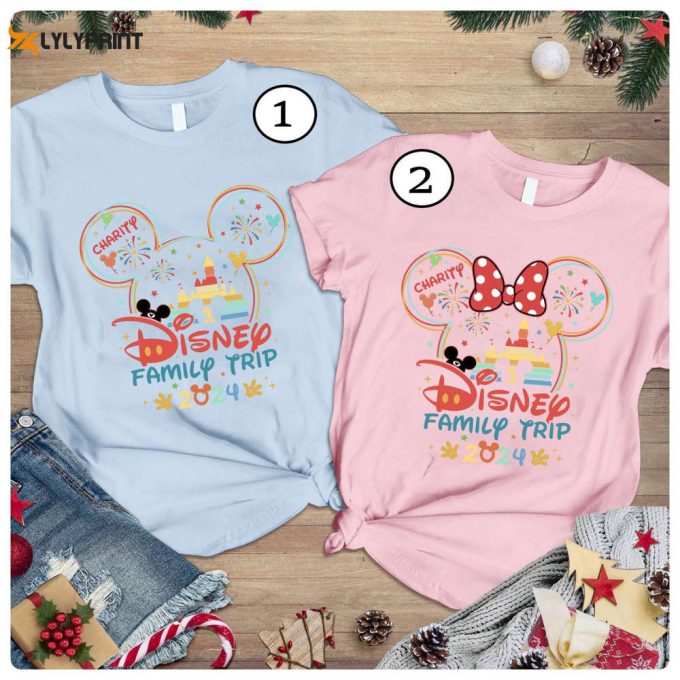 Mickey Minnie Disneyland 2024 Trip Shirt: Couple &Amp;Amp; Family Matching Girl Trip Wdw Disneyworld Vacation 1