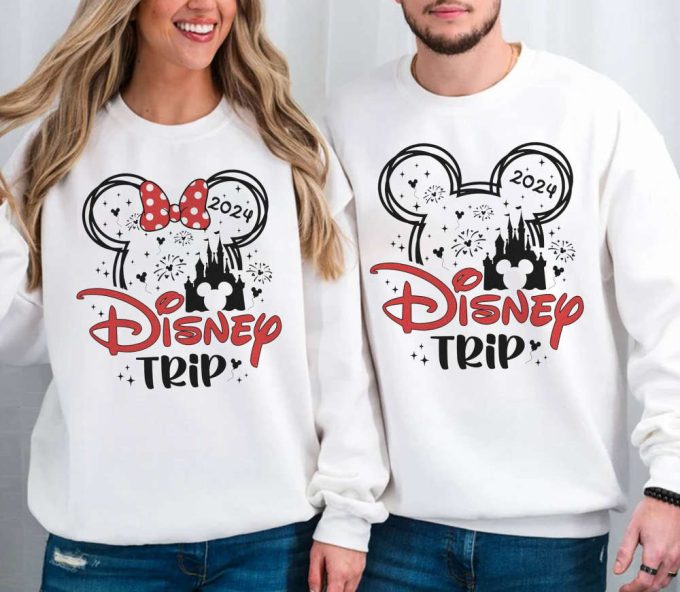 Mickey Minnie Disneyland Trip 2024 Shirt: Valentine Couple Wdw Disneyworld Family Girl Trip Matching 2
