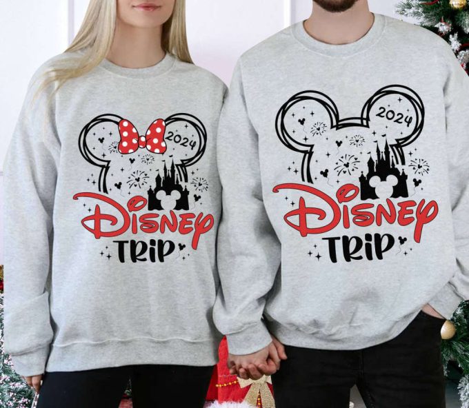 Mickey Minnie Disneyland Trip 2024 Shirt: Valentine Couple Wdw Disneyworld Family Girl Trip Matching 3